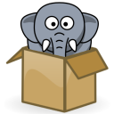 hathix.com's mascot, the elephant in a box